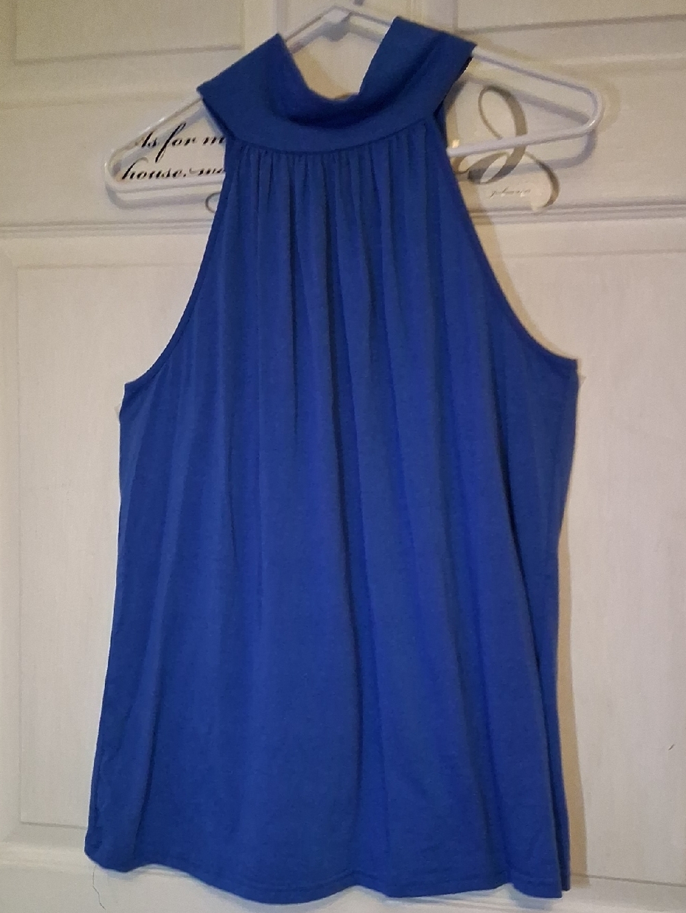 Blue High-Neck Sleeveless Women's Top